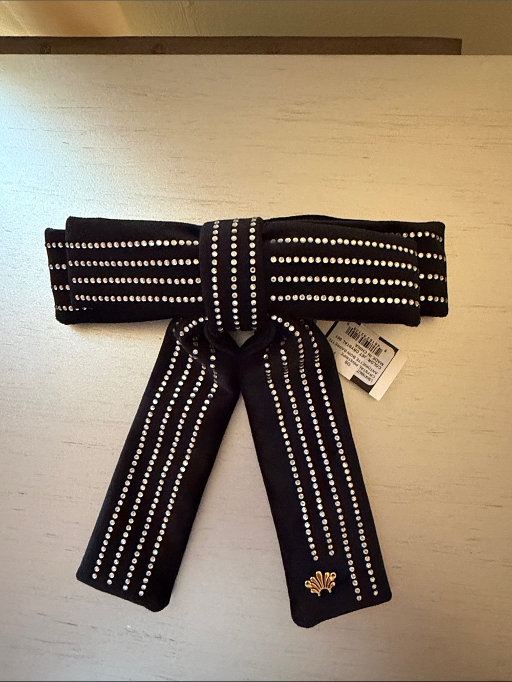 Lele Sadoughi Crystal Pinstripe Antoinette Bow Barrette